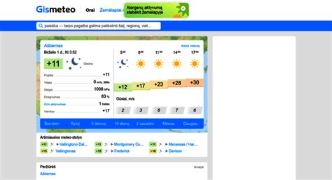 GISMETEO: Orai Dzidriniose 3 dienoms, trijų dienų orų prognozė .